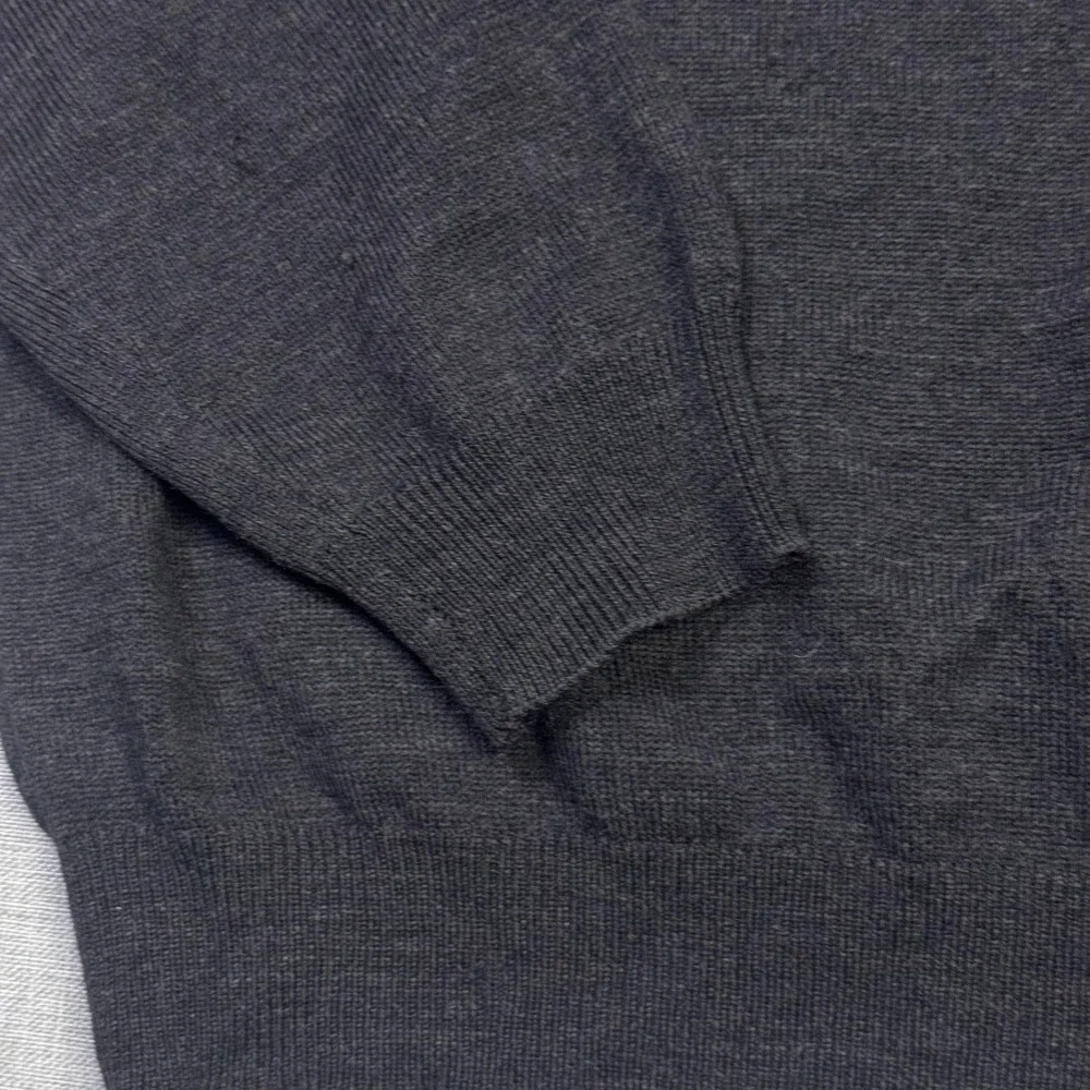 Brooks Brothers 346 Sweater Pullover Mens Small Gray V-Neck Merino Stretch